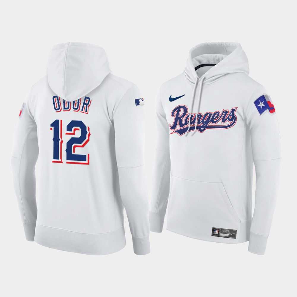 Men Texas Rangers 12 Odor white home hoodie 2021 MLB Nike Jerseys